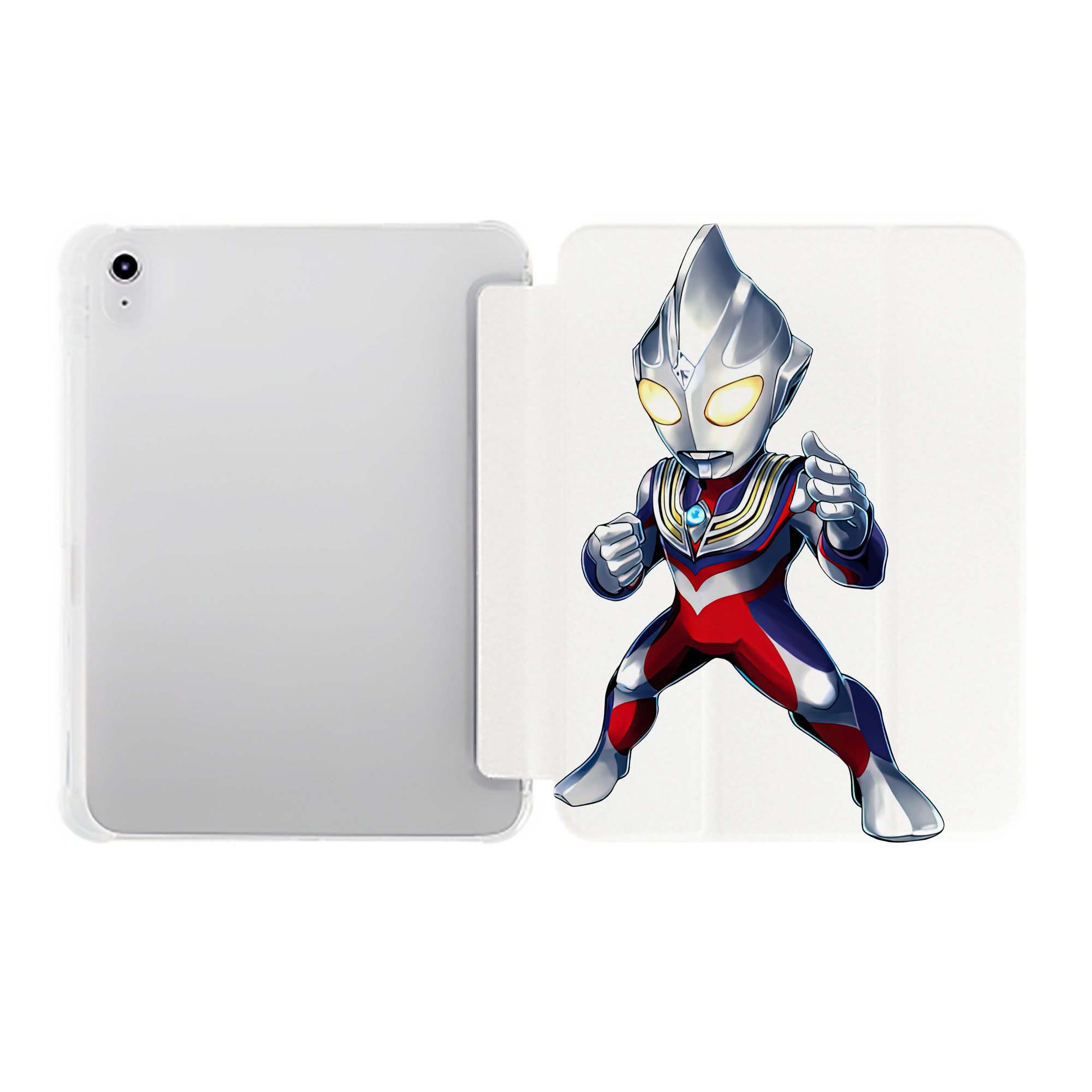 （画像用） ウルトラマン Ultraman IPad ケース ペン収納付き 三つ折りスタンド PUレザー×シリコン 対応機種9.5/10.5/10.9インチ